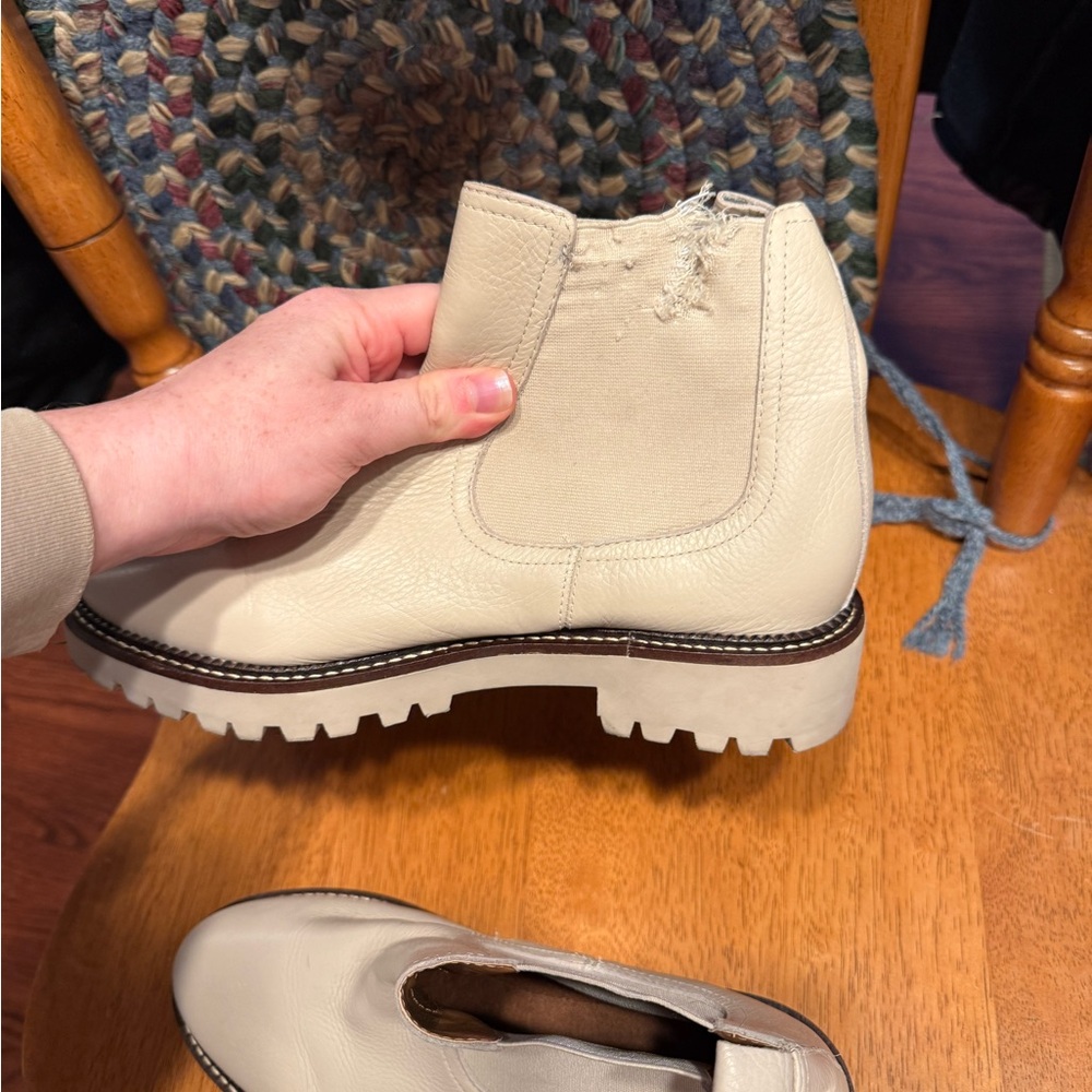Caslon Waterproof Women's Cream Ankle Boots - Picture 6 of 7